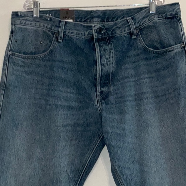 G-Star Raw Triple A Straight Faded Air Force Blue Denim Button Jeans 38x34 Nwt